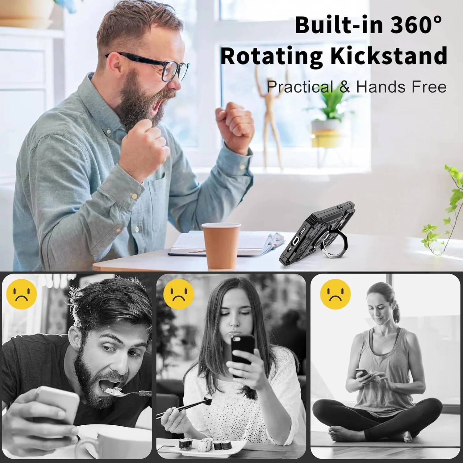 Phone Cases for iPhone 17 Pro Max 16 16E15 14 13 12 11 Pro Max Plus Wallet Case with Card Holder [Store 2 Cards] + 360° Magnetic Rotatable Ring Stand Kickstand Heavy Duty Protective Wallet Phone Case for iPhone 17 Pro for Women Men, Accessories, Protectio