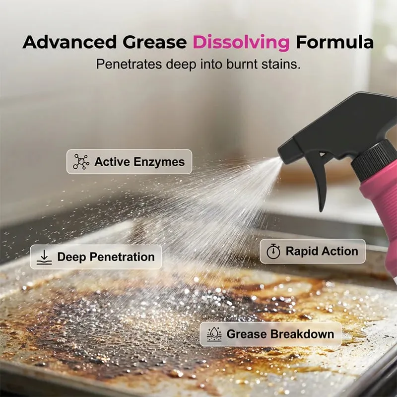 Spray and wipe cleaning process for grill grease