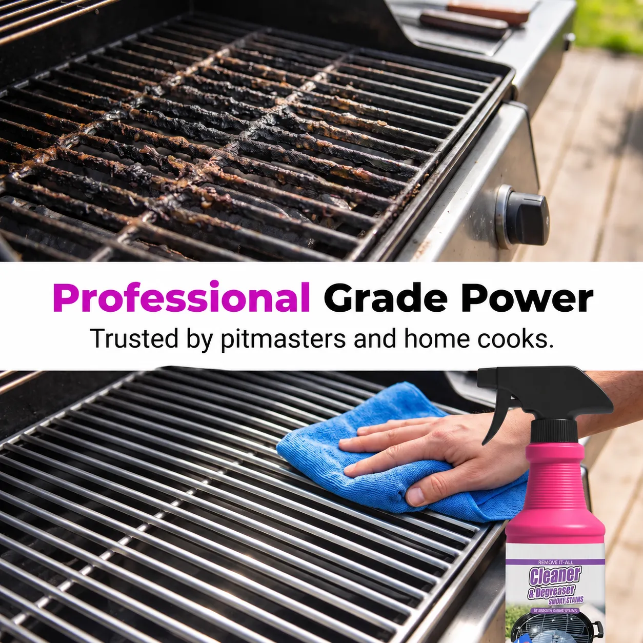 Grill degreaser for routine home barbecue maintenance